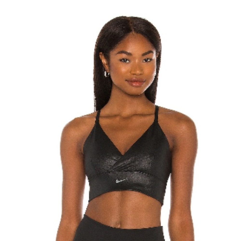 Nike Black (shiny “leather” look) Sports Bra